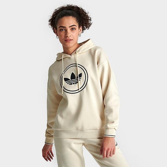 ADIDAS ORIGINALS Boyfriend OVERTHE-HEAD CIRCLE LOGO Fall Winter HOODIE Sz XS New - Picture 1 of 6